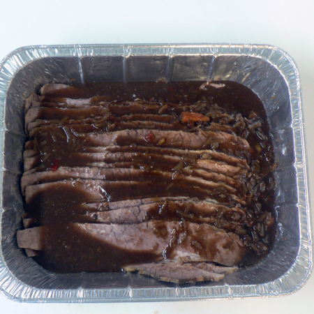 Full Meal--Brisket, Chicken Soup, Mashed Potatoes, Veggies